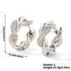 Wholesale Elegant Geometric Twist Circle Copper Zircon Earrings For Women