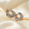 Wholesale Elegant Geometric Twist Circle Copper Zircon Earrings For Women