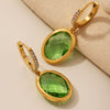 Wholesale Elegant Geometric Vacuum Goldplated Stainless Steel And Czech Glass Earrings For Women
