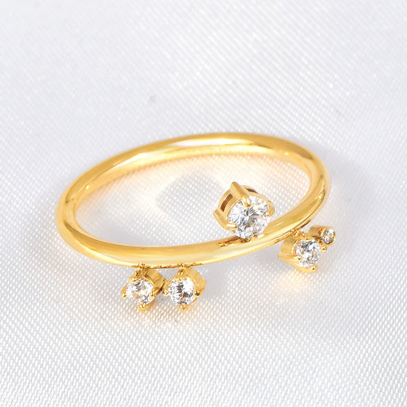 Wholesale Elegant Girl Titanium Steel Geometric Ring And Ear Jewelry With Electroplating