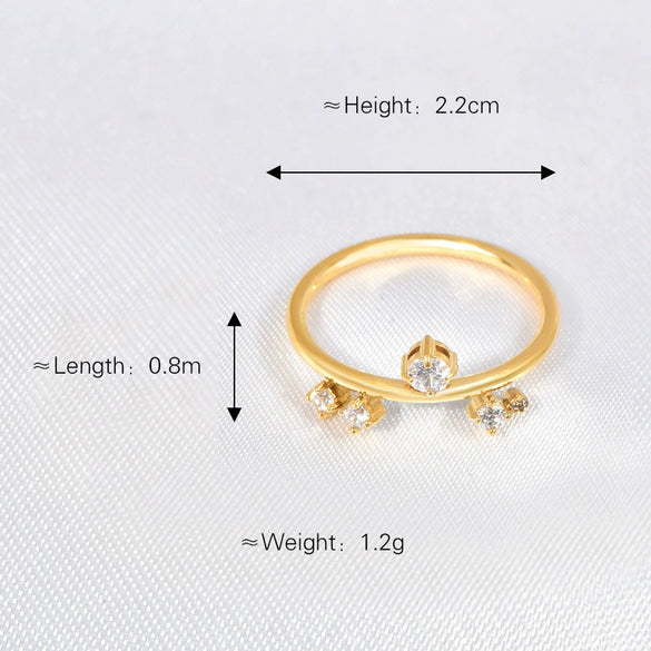Wholesale Elegant Girl Titanium Steel Geometric Ring And Ear Jewelry With Electroplating