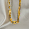 Wholesale Elegant Gold Thick Chain Double D Letter Titanium Steel Necklace For Women With Electroplating Treatment Geometric Pattern