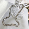 Wholesale Elegant Gold Thick Chain Double D Letter Titanium Steel Necklace For Women With Electroplating Treatment Geometric Pattern