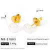 Wholesale Elegant Goldplated Natural Freshwater Pearl And Stainless Steel Geometric Earrings For Women
