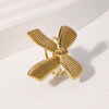 Wholesale Elegant Goldplated Stainless Steel Bow Tie Ring For Women