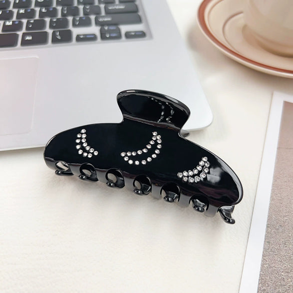 Wholesale Elegant Handmade Acetic Acid Hair Accessories Moon Shape Hairpin Grab Clip For Women