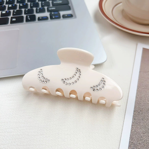 Wholesale Elegant Handmade Acetic Acid Hair Accessories Moon Shape Hairpin Grab Clip For Women
