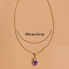 Wholesale Elegant Heart Shape Crown Copper Plating Inlay 18K Gold Plated Glass Zircon Pendant Necklace
