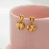 Wholesale Elegant Heart Shape Stainless Steel Electroplated Pendant Earrings For Women
