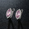 Wholesale Elegant Heart Shaped Inlaid Zircon On Environmental Protection Copper Women's Earrings
