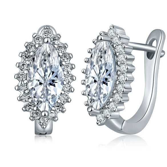 Wholesale Elegant Heart Shaped Inlaid Zircon On Environmental Protection Copper Women's Earrings