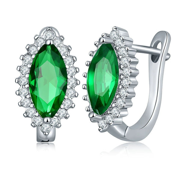 Wholesale Elegant Heart Shaped Inlaid Zircon On Environmental Protection Copper Women's Earrings