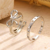 Wholesale Elegant Heartshaped Hollow Woven Copper Zircon Electroplated Ring For Women