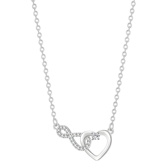 Wholesale Elegant Heartshaped 925 Sterling Silver Necklace With Oshaped Chain And Diamondencrusted Pendant Electroplated For Women