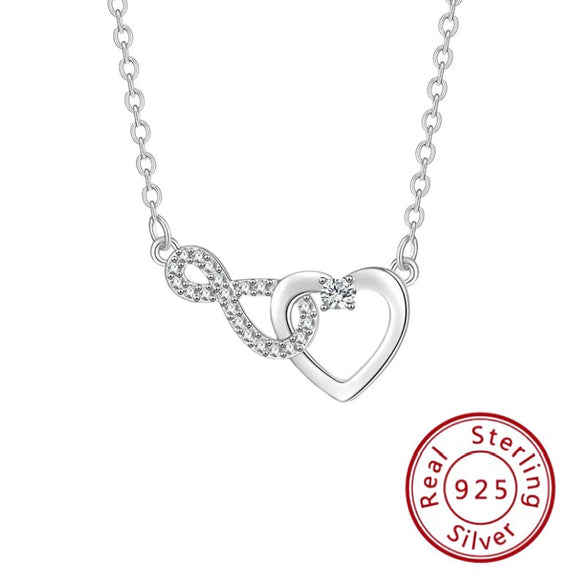 Wholesale Elegant Heartshaped 925 Sterling Silver Necklace With Oshaped Chain And Diamondencrusted Pendant Electroplated For Women