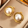 Wholesale Elegant Imitation Pearl Stud And Ear Clip Earrings For Women With Flower And Constellation Patterns Electroplated