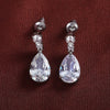 Wholesale Elegant Ladies Water Drop Zircon Copper Earrings Fashion Jewelry