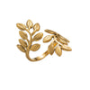 Wholesale Elegant Light Luxury Stainless Steel Ring With Branch Leaf Pattern 18K Gold Plated For Women