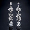Wholesale Elegant Light Luxury Women's Fashion Long Flower Earrings Copper Microinlaid Zircon Electroplated