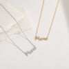 Wholesale Elegant Mama Letter Titanium Steel 18k Gold Plated Zircon Necklace