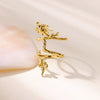 Wholesale Elegant Metallic Internet Celebrity Style Butterfly Gradient Oil Dropping Snakeshaped Copper Ring For Women With Electroplating And Animal Zodiac Pattern