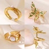 Wholesale Elegant Metallic Internet Celebrity Style Butterfly Gradient Oil Dropping Snakeshaped Copper Ring For Women With Electroplating And Animal Zodiac Pattern
