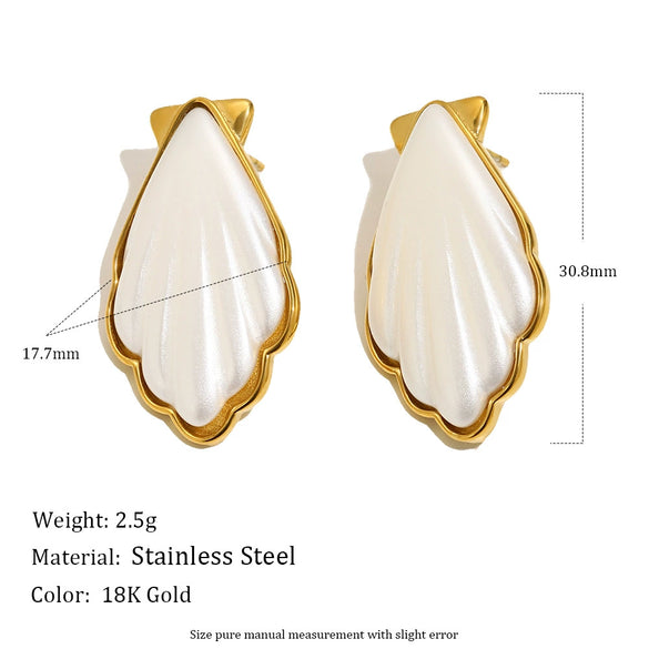 Wholesale Elegant Minimalist Geometric Stainless Steel 18K Goldplated Earrings For Women
