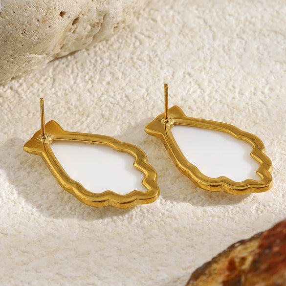 Wholesale Elegant Minimalist Geometric Stainless Steel 18K Goldplated Earrings For Women
