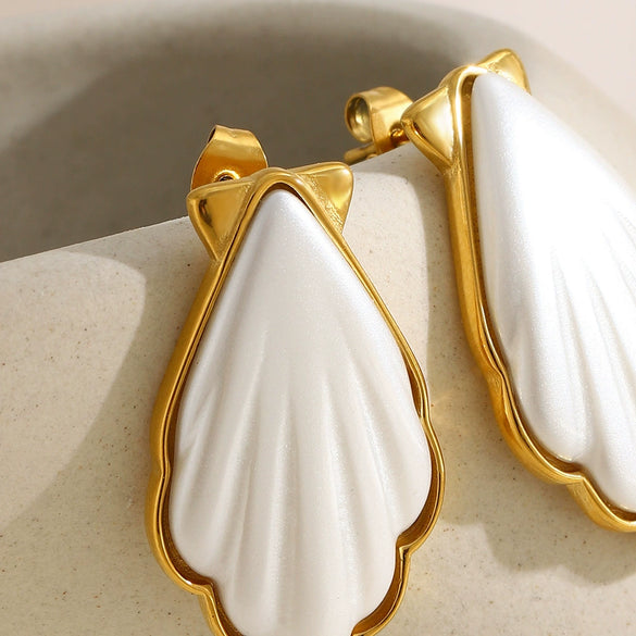 Wholesale Elegant Minimalist Geometric Stainless Steel 18K Goldplated Earrings For Women