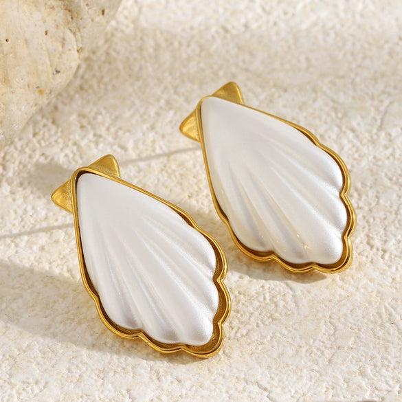 Wholesale Elegant Minimalist Geometric Stainless Steel 18K Goldplated Earrings For Women