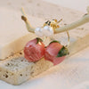 Wholesale Elegant Natural Pearl Rose Flower Glue Earrings With Electroplating