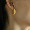 Wholesale Elegant Natural Style Irregular Moon Pattern 316L Stainless Steel Gold Plated Nonfading Women's Earrings