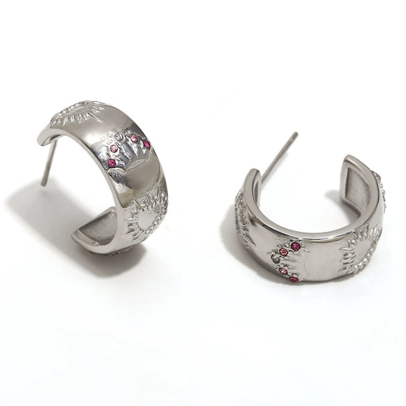 Wholesale Elegant Niche Allmatch Ring Bracelet And Tarot Earrings For Women Stainless Steel 18K Gold Plated Geometric Electroplated