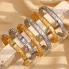 Wholesale Elegant Niche Allmatch Ring Bracelet And Tarot Earrings For Women Stainless Steel 18K Gold Plated Geometric Electroplated