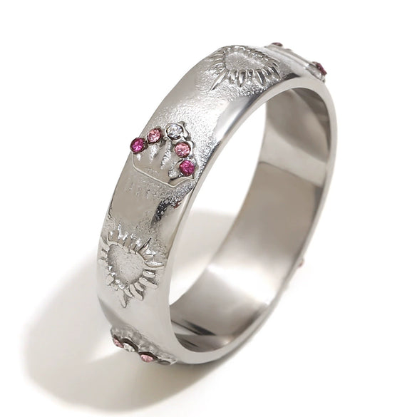 Wholesale Elegant Niche Allmatch Ring Bracelet And Tarot Earrings For Women Stainless Steel 18K Gold Plated Geometric Electroplated