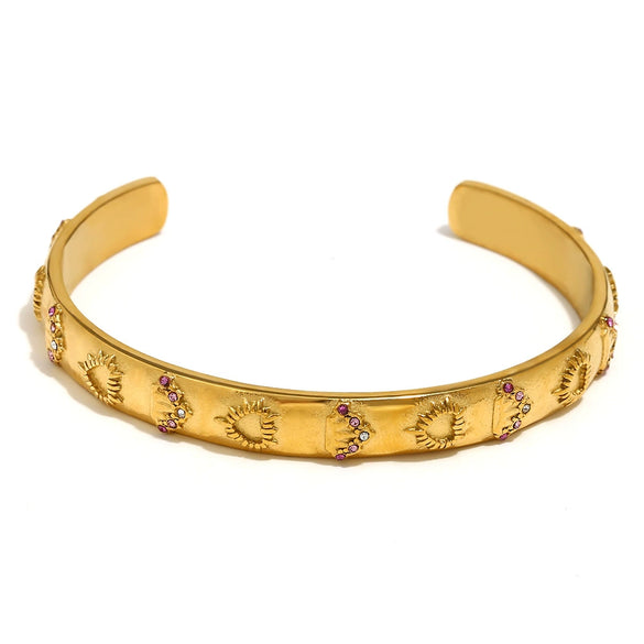 Wholesale Elegant Niche Allmatch Ring Bracelet And Tarot Earrings For Women Stainless Steel 18K Gold Plated Geometric Electroplated