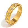 Wholesale Elegant Niche Allmatch Ring Bracelet And Tarot Earrings For Women Stainless Steel 18K Gold Plated Geometric Electroplated