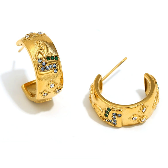 Wholesale Elegant Niche Allmatch Ring Bracelet And Tarot Earrings For Women Stainless Steel 18K Gold Plated Geometric Electroplated
