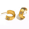 Wholesale Elegant Niche Allmatch Ring Bracelet And Tarot Earrings For Women Stainless Steel 18K Gold Plated Geometric Electroplated