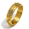 Wholesale Elegant Niche Allmatch Ring Bracelet And Tarot Earrings For Women Stainless Steel 18K Gold Plated Geometric Electroplated