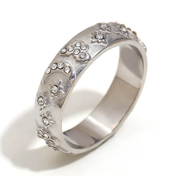 Wholesale Elegant Niche Allmatch Ring Bracelet And Tarot Earrings For Women Stainless Steel 18K Gold Plated Geometric Electroplated