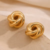 Wholesale Elegant Niche Design Creative Women's Earrings Stainless Steel 18K Gold Plated With Geometric Wool Ball