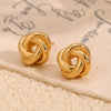 Wholesale Elegant Niche Design Creative Women's Earrings Stainless Steel 18K Gold Plated With Geometric Wool Ball