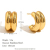 Wholesale Elegant Niche Design Women's Stainless Steel 18K Gold Plated Double Layer Geometric Earrings With Electroplating