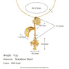 Wholesale Elegant Niche Light Luxury Pendant Necklace Stainless Steel Plated 18K Gold With Distinctive Tassel And Geometric Coconut Tree Pendant Electroplated
