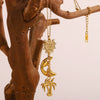 Wholesale Elegant Niche Light Luxury Pendant Necklace Stainless Steel Plated 18K Gold With Distinctive Tassel And Geometric Coconut Tree Pendant Electroplated