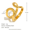 Wholesale Elegant Niche Personality French Line Stainless Steel 18K Gold Plated Double Layer Open Ring Bracelet With Geometric Design And Electroplating Treatment