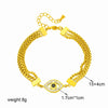 Wholesale Elegant Personality Blue Eyes Diamond Accessories Titanium Steel Multi Layer Chain Jewelry Bracelet With Geometric Pattern And Electroplating Process For Women