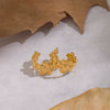 Wholesale Elegant Real Gold Plated Stainless Steel Plants And Flowers Ear Clips Jewelry For Women