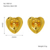 Wholesale Elegant Retro Heart Shape 316L Stainless Steel 18K Gold Plated Pearl Earrings For Women